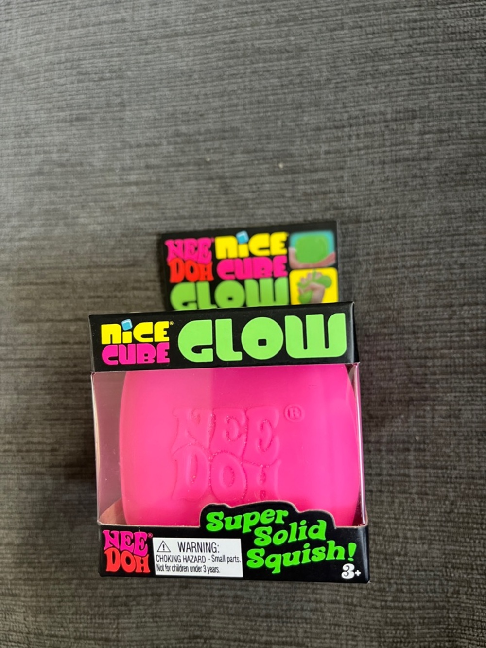 NEEDOH Nice Cube Glow Super Solid Squish! Pink NeeDoh